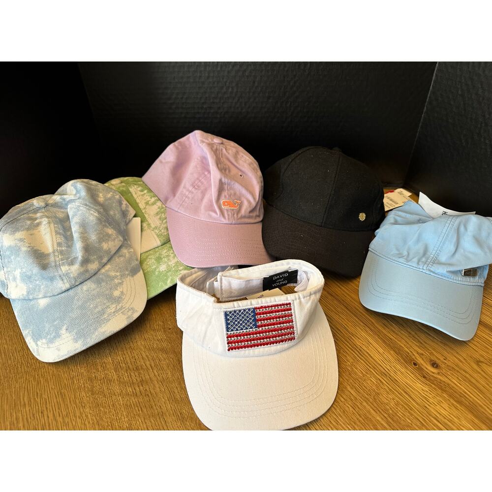 Lot of (6) Women’s Hats Bundle Hurley, Vineyard Vines, Vince Camuto, Four Button